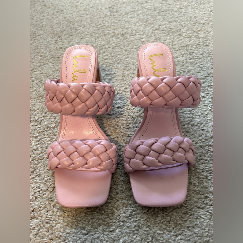 LULUS LOUELLA PURPLE 3INCH BLOCK HEEL SANDLES SIZE 7